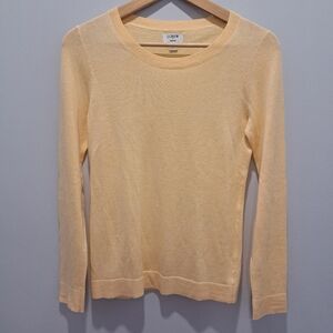 J. Crew Teddie Long Sleeve Butter Yellow Crew Neck Classic Preppy Sweater XXS